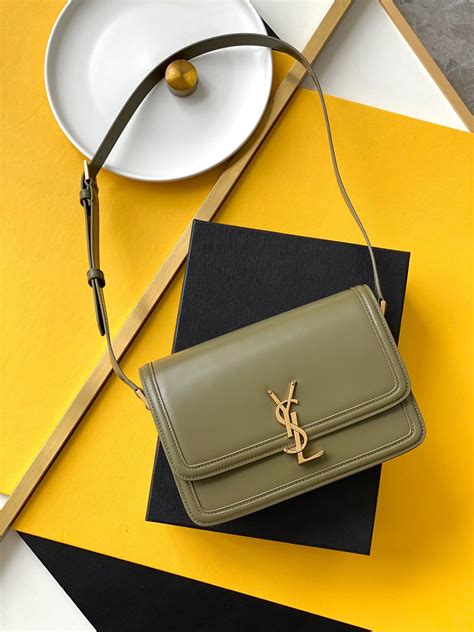 olive green ysl bag.